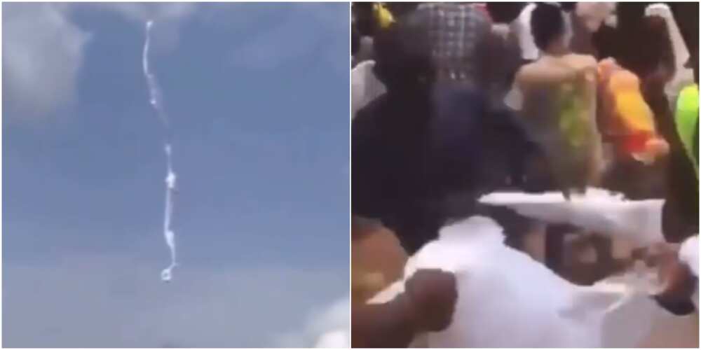 White robe falling from the sky White robe falling from the sky