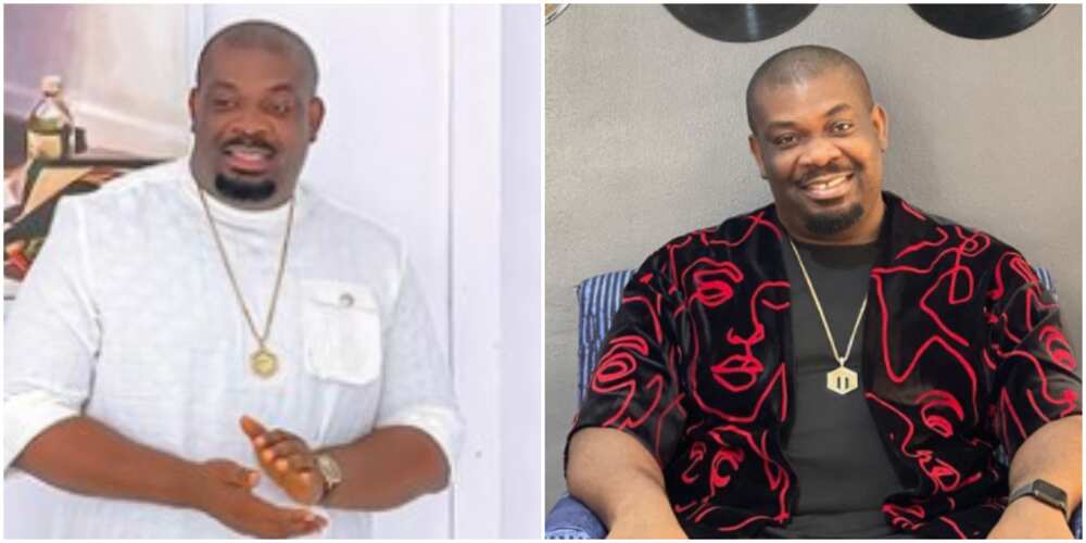 Don Jazzy shared a photo of himself in a white outfit to back his claim