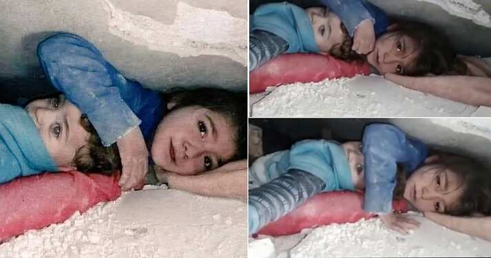 Little girl and brother unharmed, Syria earthquake