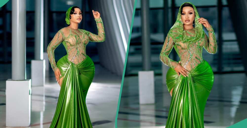 Fashion designer Malaika wears stunning dress