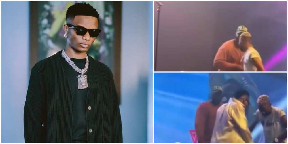 Wizkid stops bouncer from chasing die-hard fan from the stage