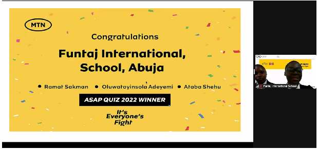 Winner emerges/MTN Anti Substance Abuse Programme (ASAP)/ Quiz Competition