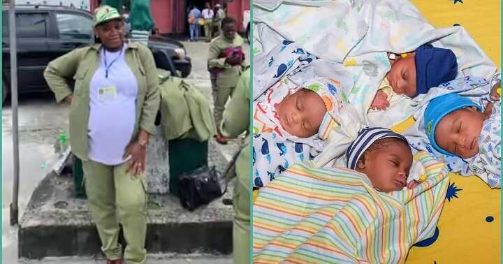 Watch video as Nigerian youth corps member delivers quadruplets while serving