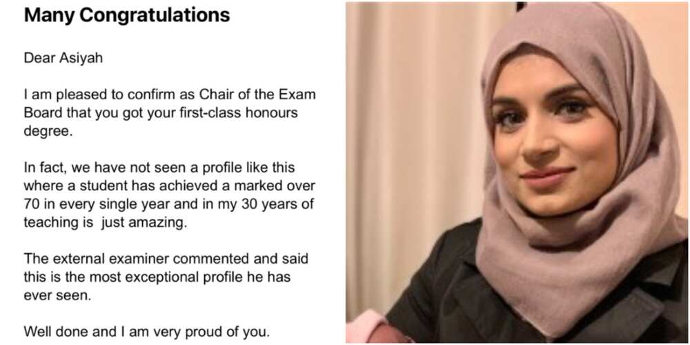 Woman breaks UK university's record as she graduates with 1st class in law, social media reacts