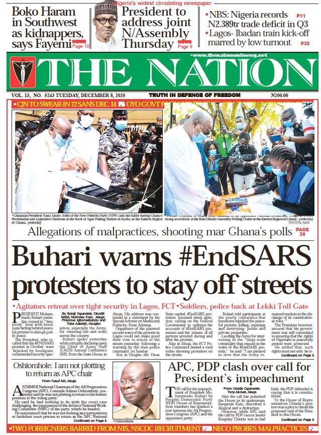 Nigerian newspapers review for Tuesday, December 8