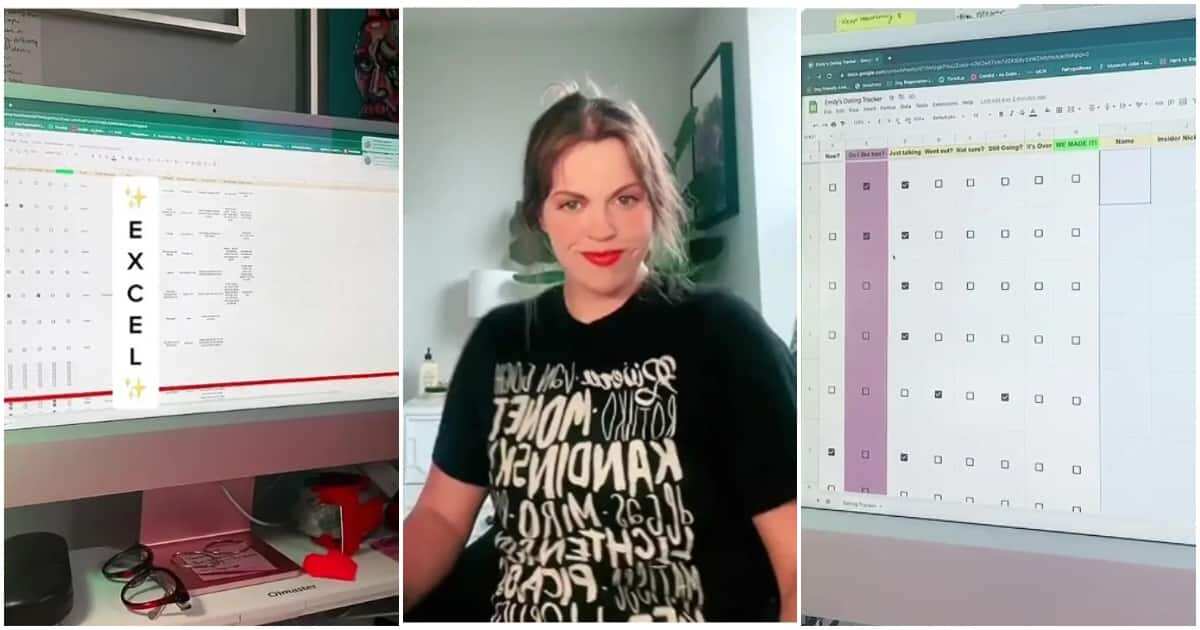 How lady dating many men at same time uses Excel spreadsheet to organise their names (watch video)