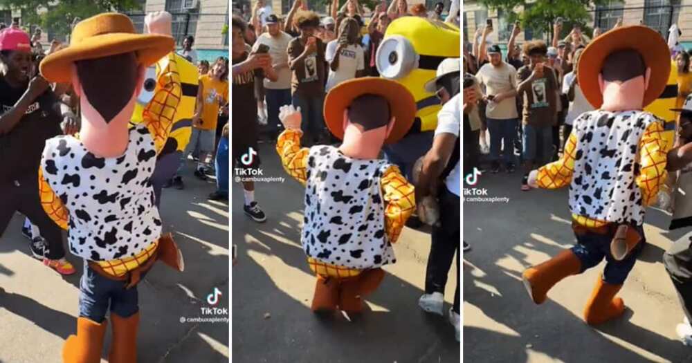 Toy Story's Woody busting impressive dance moves