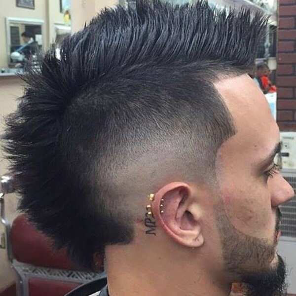 barber mohawk hair designs for men