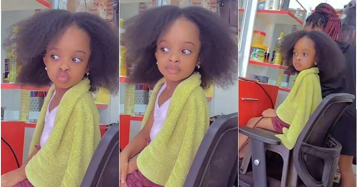 Little girl gossips with mum at salon, expert, funny video