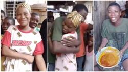 Pretty lady blushes, professes love for 22-year-old Nigerian boy caught stealing in Ghana, they hug in video