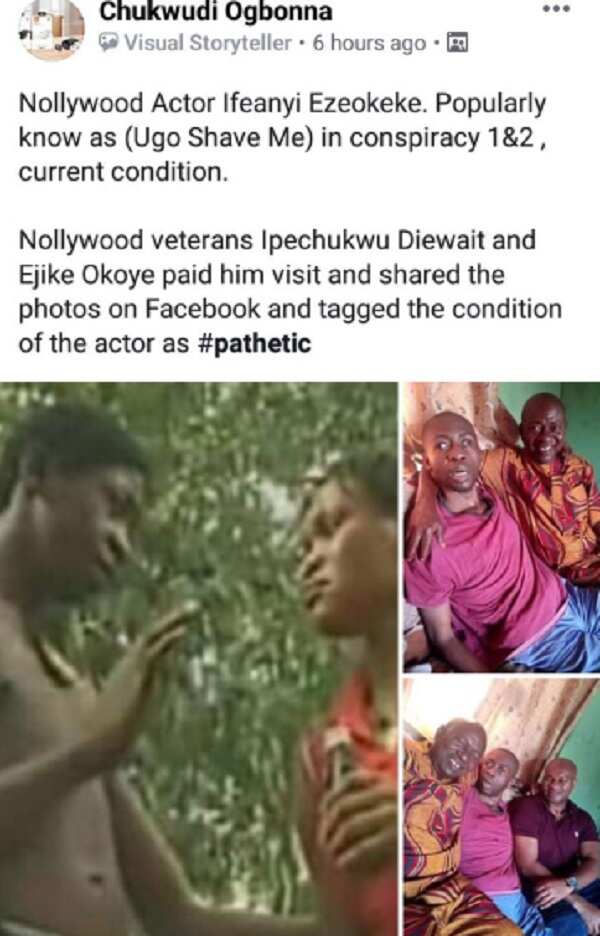 Nollywood actor Ifeanyi Ezeokeke in poor medical condition, needs help ...