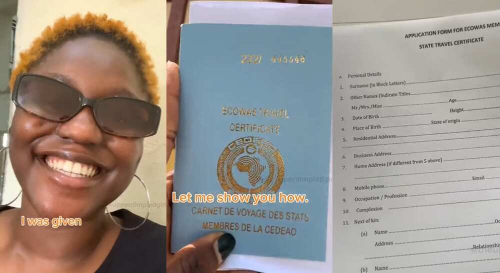 Photos of Tomisin Oyerinde, a Nigerian lady who obtained ECOWAS passport.