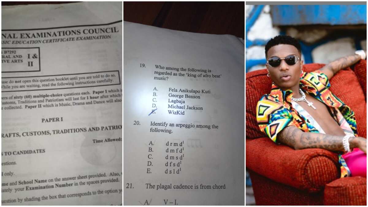 Young lady fails NECO exam question after choosing Wizkid as an answer, Nigerians react