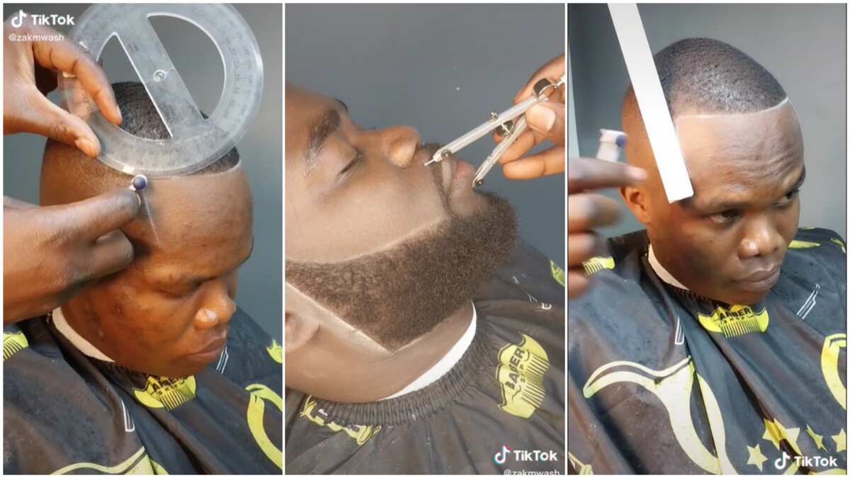 “PhD in Mathematics”: Barber Uses Ruler and Protractor While Giving Man Haircut, Video Causes Stir