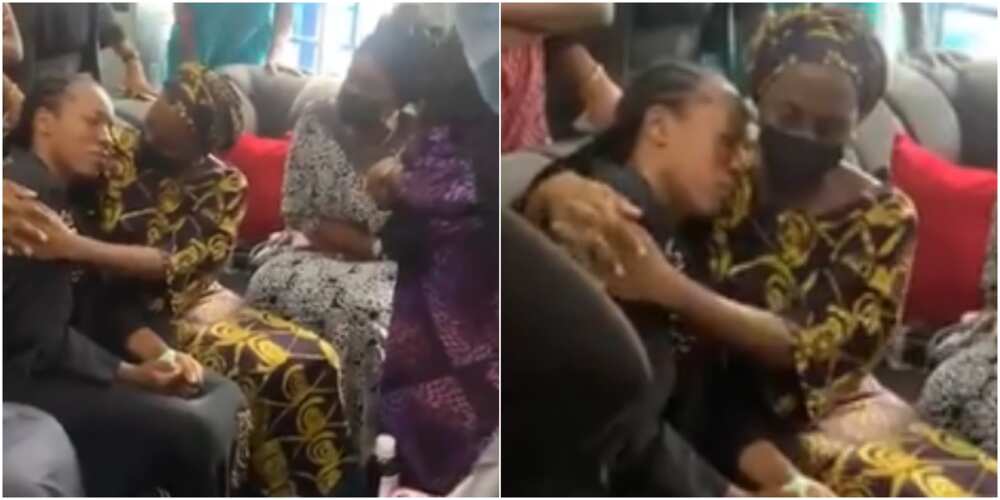 Video Shows Emotional Moment VP Osinbajo's Wife Visits, Cuddles Widow of Officer who Died in Plane Crash