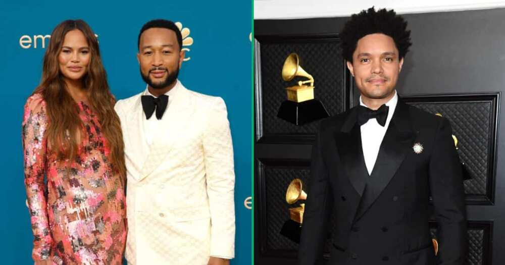 John Legend uses Trevor Noah's phone at the Grammy Awards John Legend uses Trevor Noah's phone at the Grammy Awards