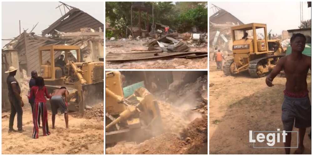 Father of 4 weeps as government demolish his house of 15 years, says his family are now homeless, seeks help