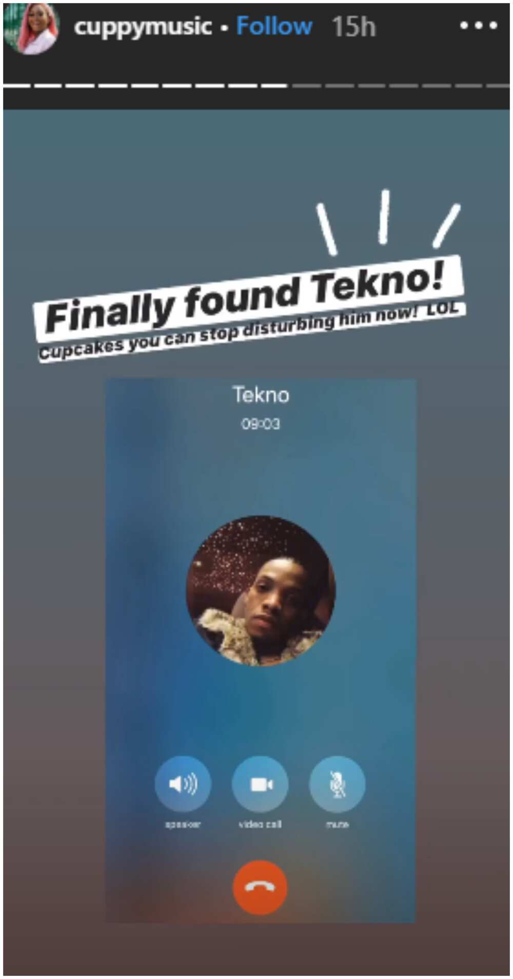 Tekno calls DJ Cuppy