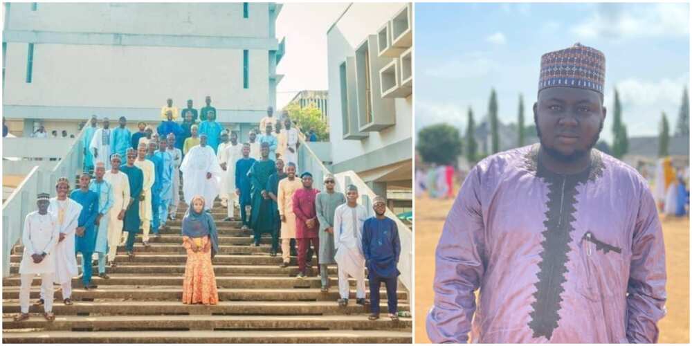 Nigerian man hails the only female in a graduating set, shares class photo