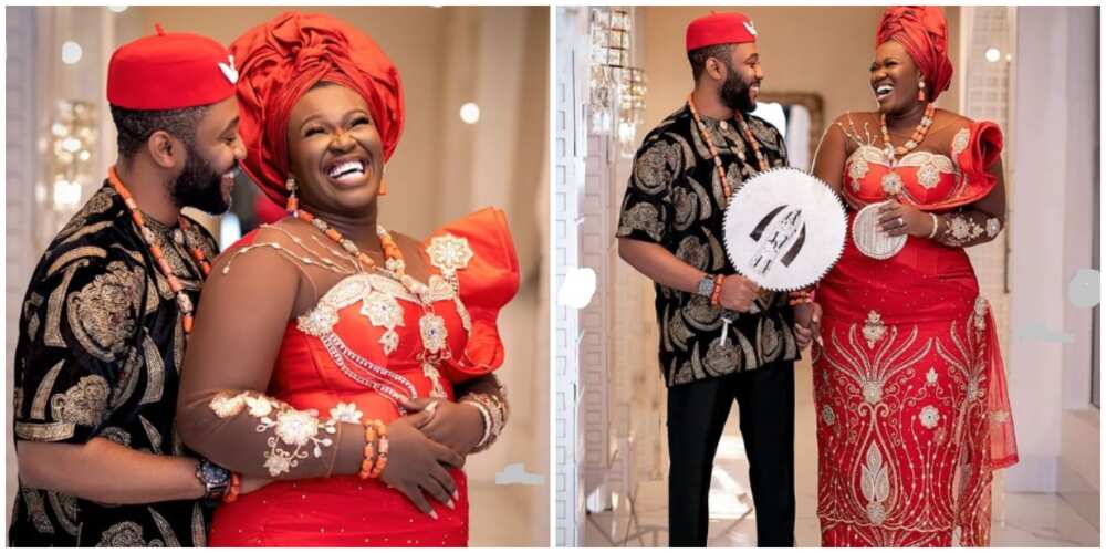 Photos of Warri Pikin and her husband.