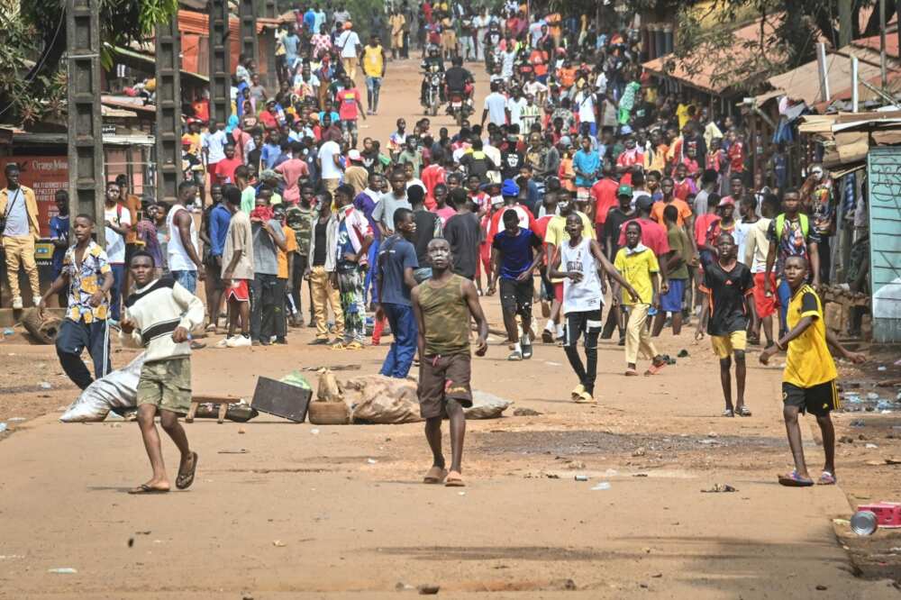 A banned group called for demonstrations in Guinea's capital Conakry against the country's ruling junta