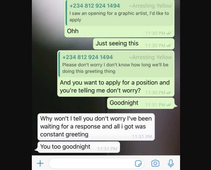 Hilarious conversation between an employer and an impatient applicant Hilarious conversation between an employer and an impatient applicant
