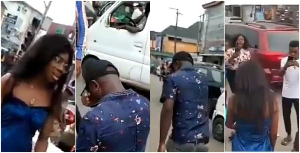 Lady walks out on boyfriend who proposed in the middle of the road