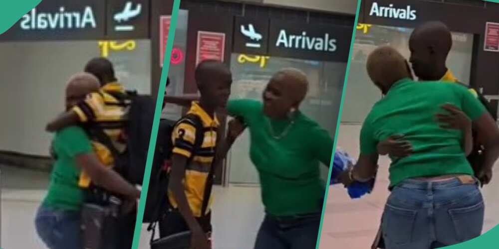 Nigerian lady with reunites son in Australia