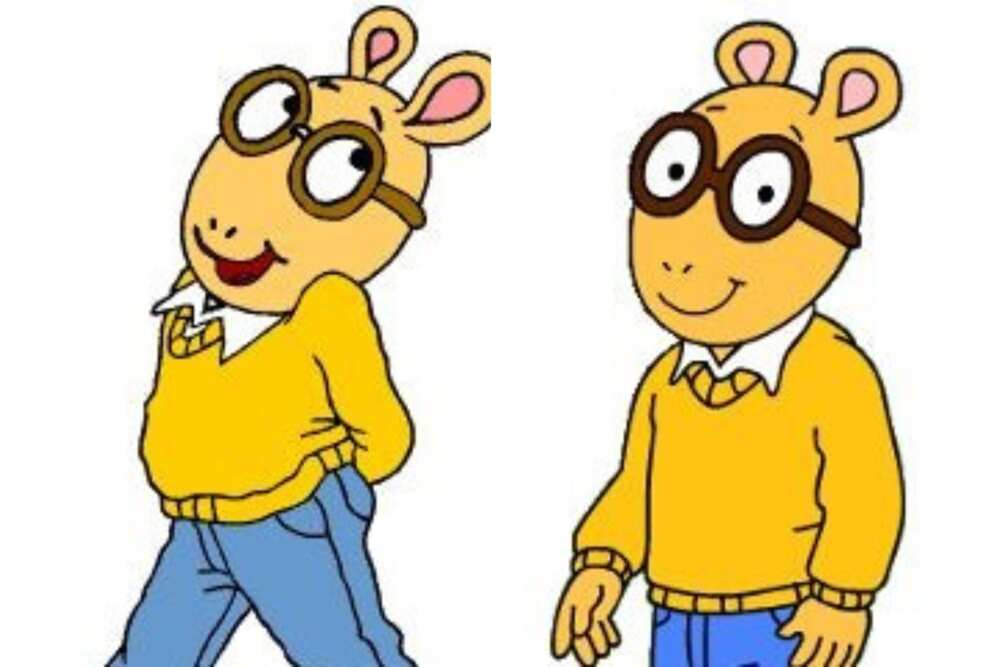 Nerdy cartoon characters with glasses
