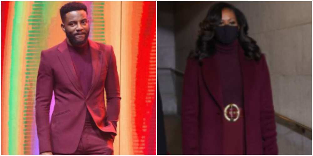 Ebuka compares his outfit with Michelle Obama's inauguration look - Trend  Update Ng