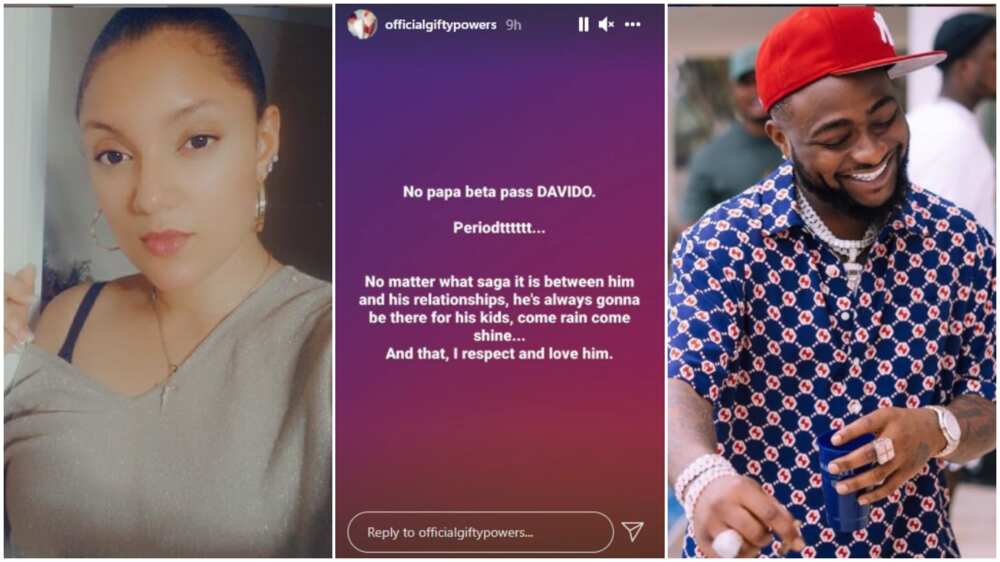 She said Davido is always there for his kids.
