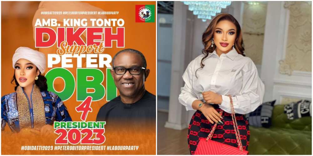 Tonto Dikeh supports Peter Obi, Tonto Dikeh