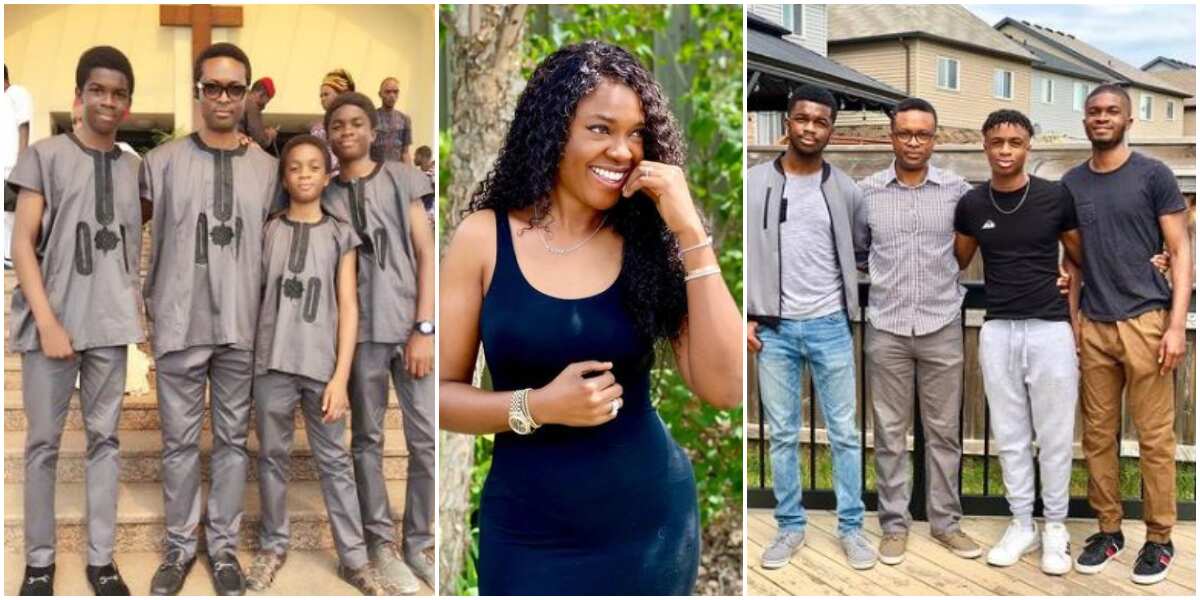 Waiting for my twin girls: Omoni Oboli drops hints as she flaunts handsome hubby and sons in then & now photos