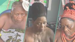 Grandma looks lovely in makeup and hairstyle for 95th birthday, netizens react: "95 ke? cold zobo"