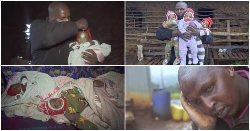 George, single father struggling to raise triplets, father of triplets, porridge, milk, costly George, single father struggling to raise triplets, father of triplets, porridge, milk, costly