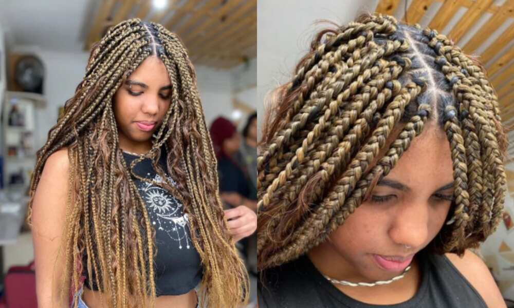 jumbo box braids with curly ends