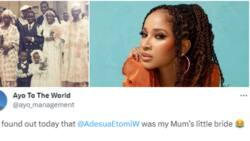 “Adesua Etomi was my mum’s little bride”: Man digs up epic photo of actress as a girl at his parents' wedding