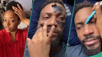 Romantic lady leaves men wishing for her type of woman as she pampers her man's face like king