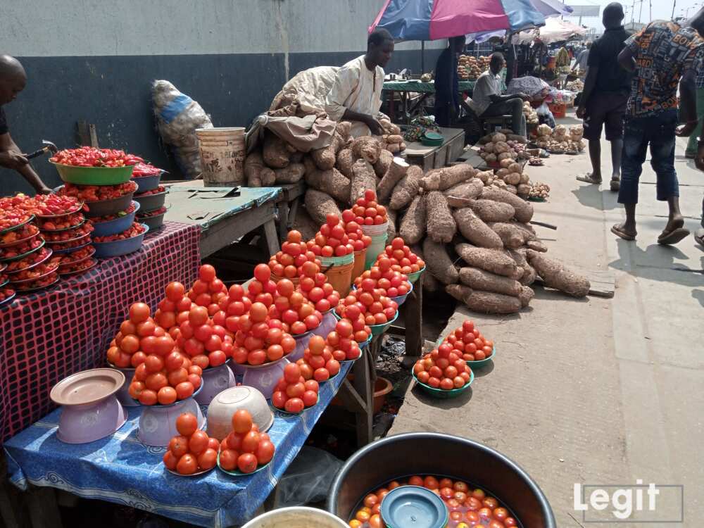 The prices of perishables drop in popular Lagos market ahead of the celebrations but onion is very expensive. Photo credit: Esther Odili