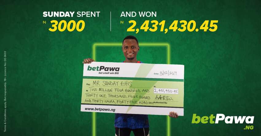 betPawa: How Sunday won N2.4million with 2 late goals