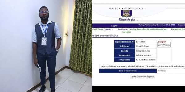 Young Man Breaks 40-Year-old Record as He Graduates with a First-Class, Shares Result Online
