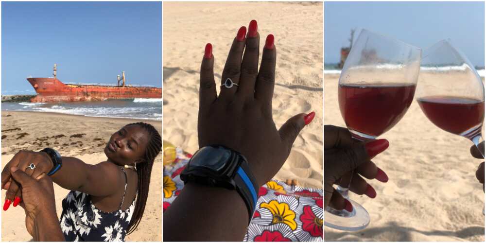 Nigerian Lady Celebrates after Getting Engaged, Many React to Adorable Photos