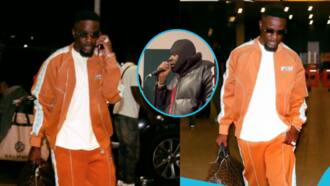 Sarkodie looks classy in a GH¢3,400 FTY tracksuit as he flies to London for Medikal's Indigo at The O2 concert