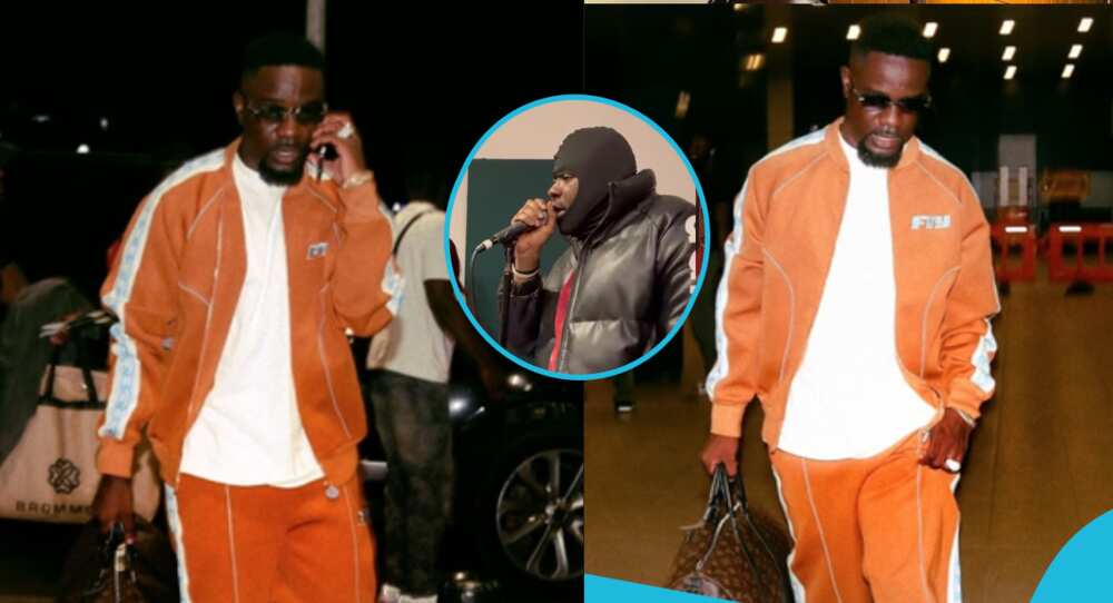 Sarkodie rocks FTY tracksuit arsenic  helium  flies to UK for Medikal's concert