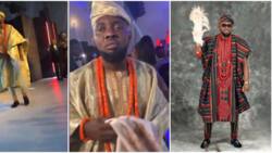 Comedian AY showered praises as he makes a grand entrance to his 50th birthday bash like Ooni of Ife
