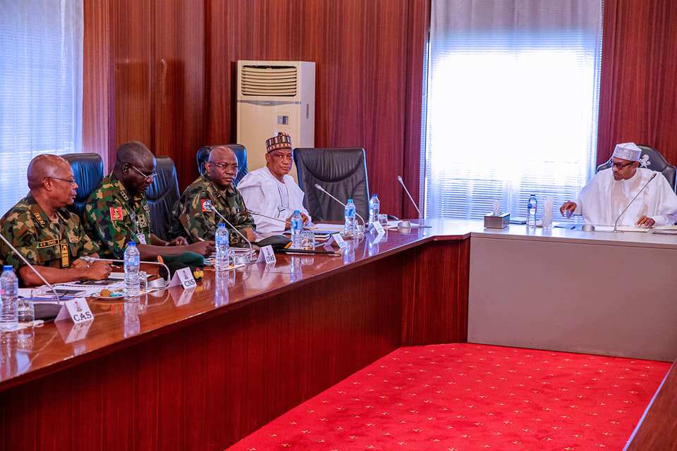 Buhari meets security chiefs as coronavirus spreads in Nigeria