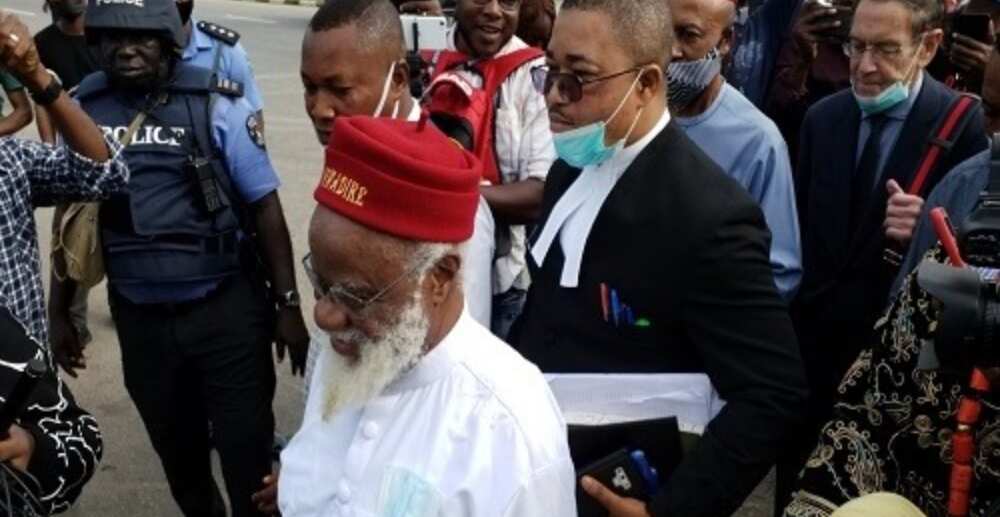 Photos as former governors arrives for Nnamdi Kanu's trial