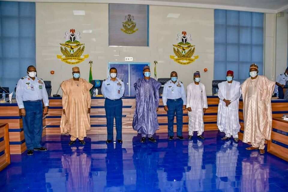 Security: Borno state governor meets Naval, Air force chiefs in Abuja