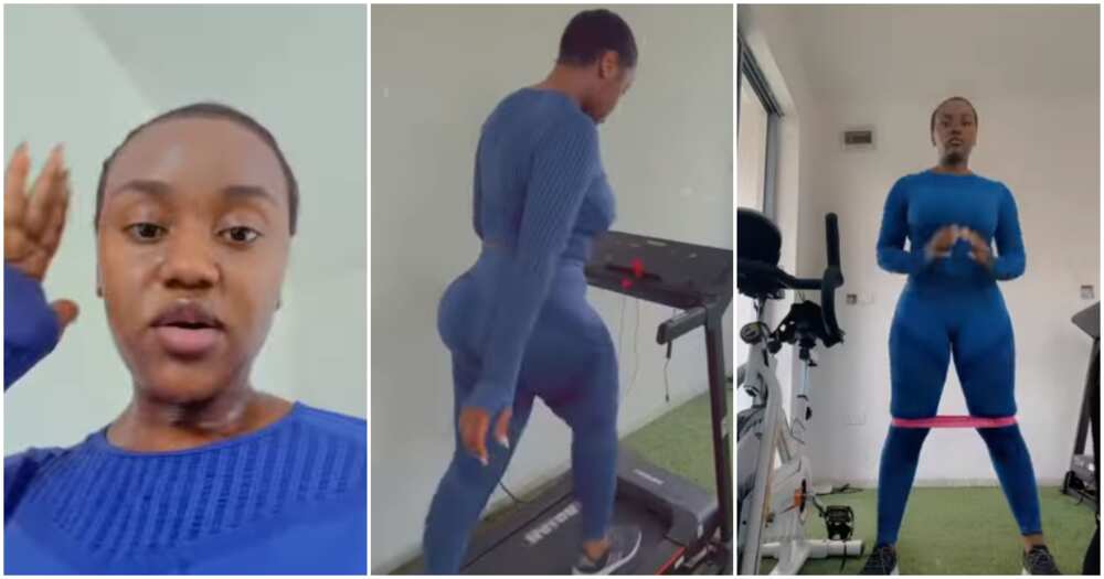 Davido's Chioma working out in the gym