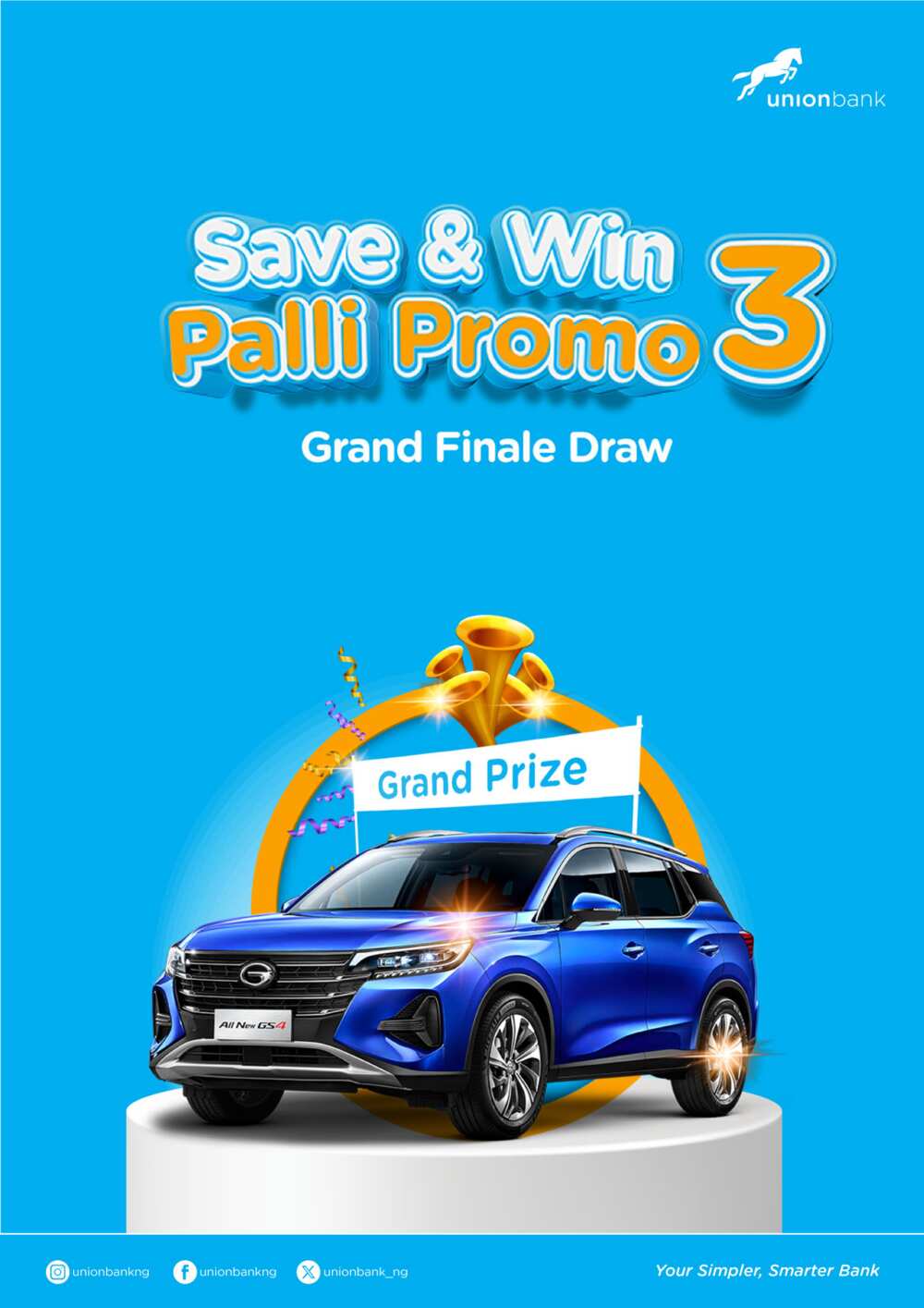 Union Bank Set to Gift Lucky Customers with GAC SUV, N15m at Save & Win Palli Promo 3.0 Finale Draw